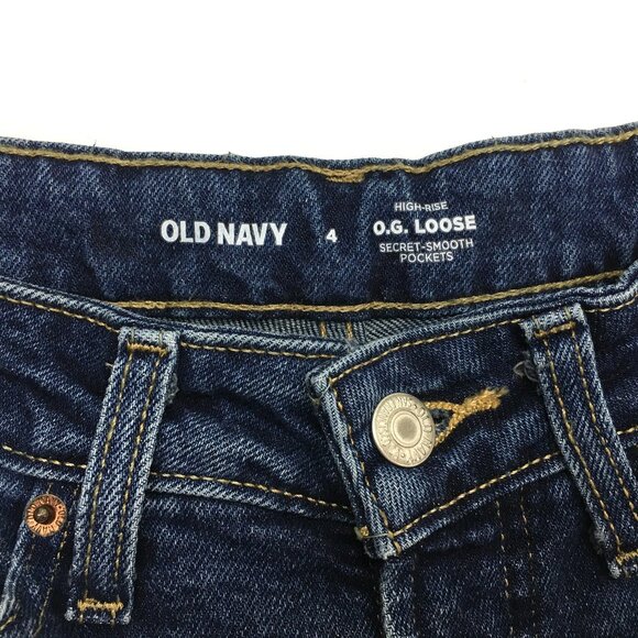 Old Navy Jeans O.G. Loose Fit Straight Leg High Rise Stretch size 4 length 31" - Picture 3 of 8